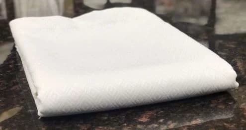 Queen  94x96 Bed Topper 100% Polyester White Jacquard  Design - Image 1