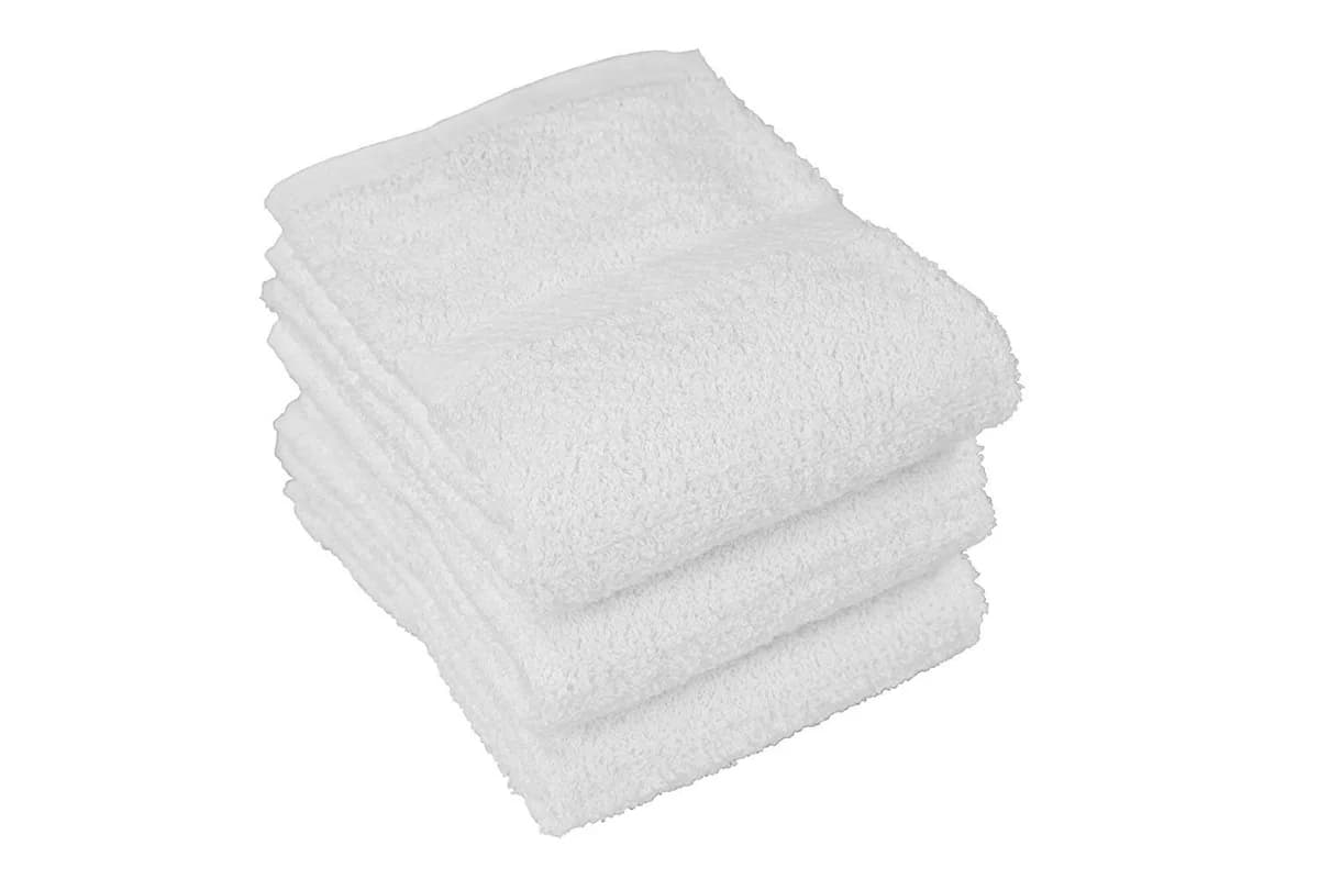 13x13 White Wash Cloths 1.5 lbs 100% Cotton - Image 1