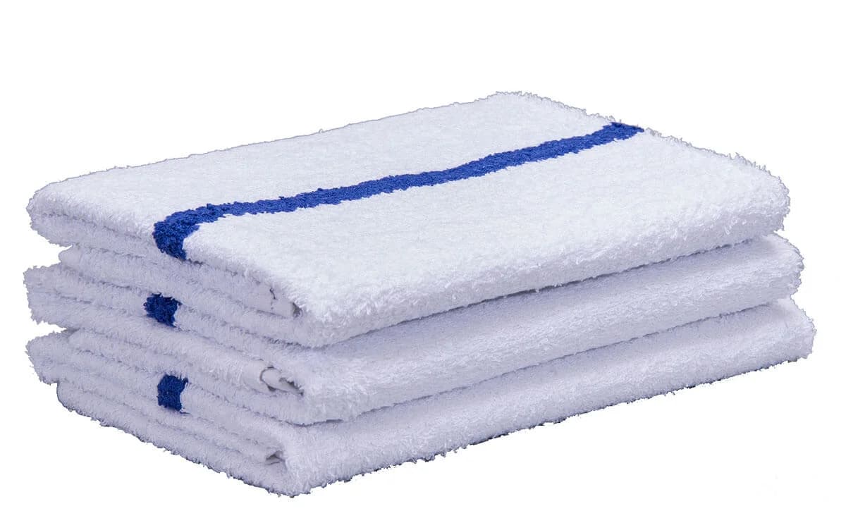 22x44 Blue Center Stripe Bath Towels ( 100% Cotton ) - Image 1