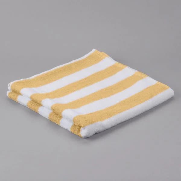 30x70 Gold Cabana Stripe Pool Towels 15 lbs (100% Cotton) - Image 1
