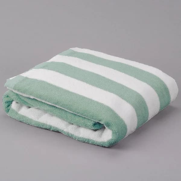 32x70 Green Stripe Bleach Safe Pool Towels (100% Cotton) 15 lbs - Image 1