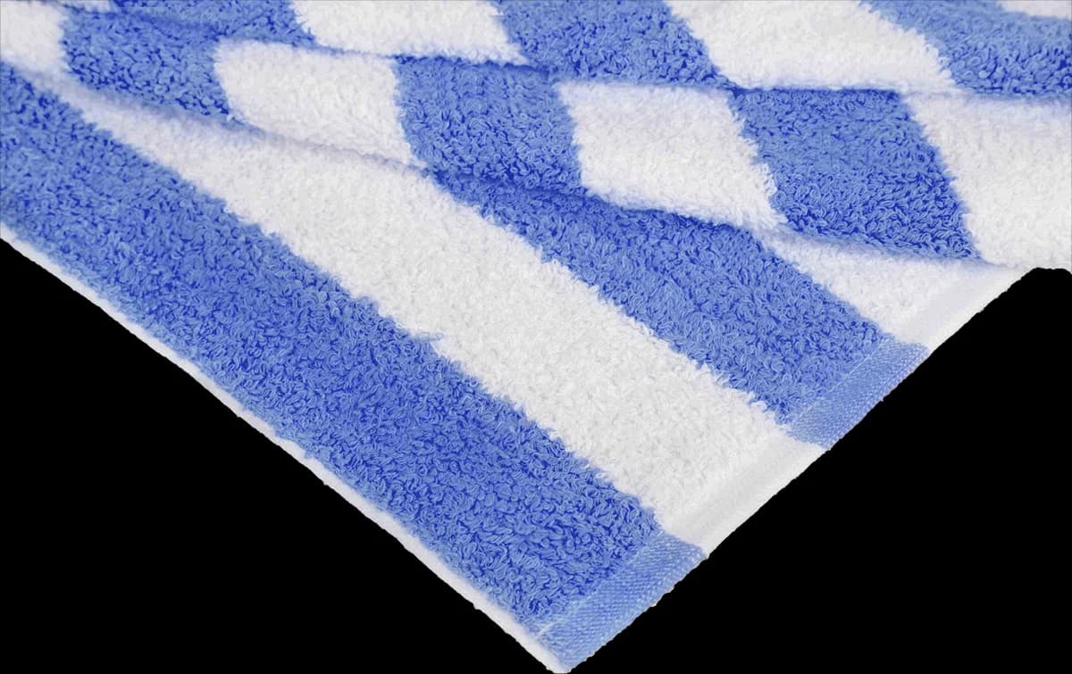 35x70 Medium Blue Cabana Stripe Pool Towels Bleach Safe w/ Twill Dobby Hem 20 lbs - Image 1