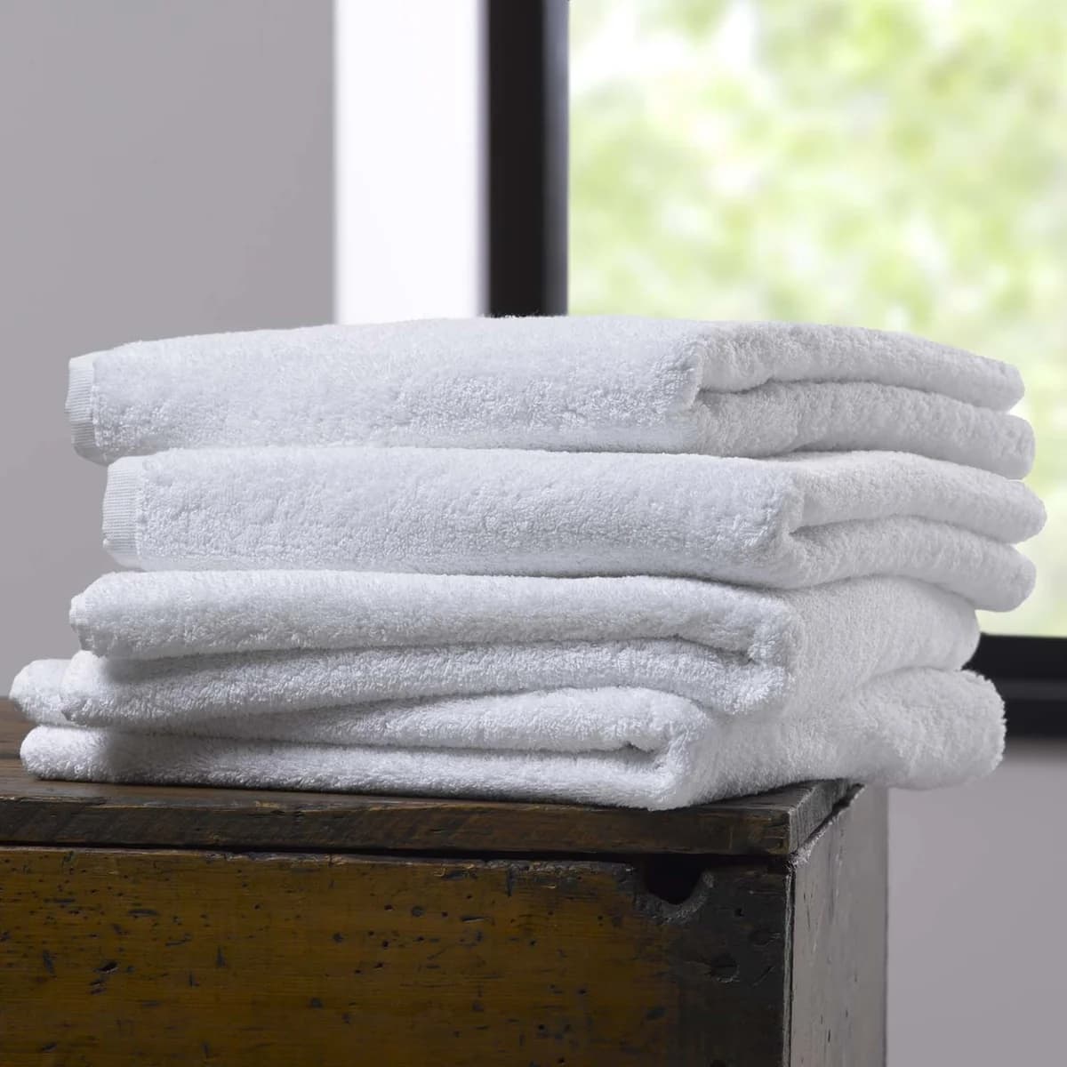 16x30 Hand Towels 100% Organic Ringspun Cotton Loops White - Image 1